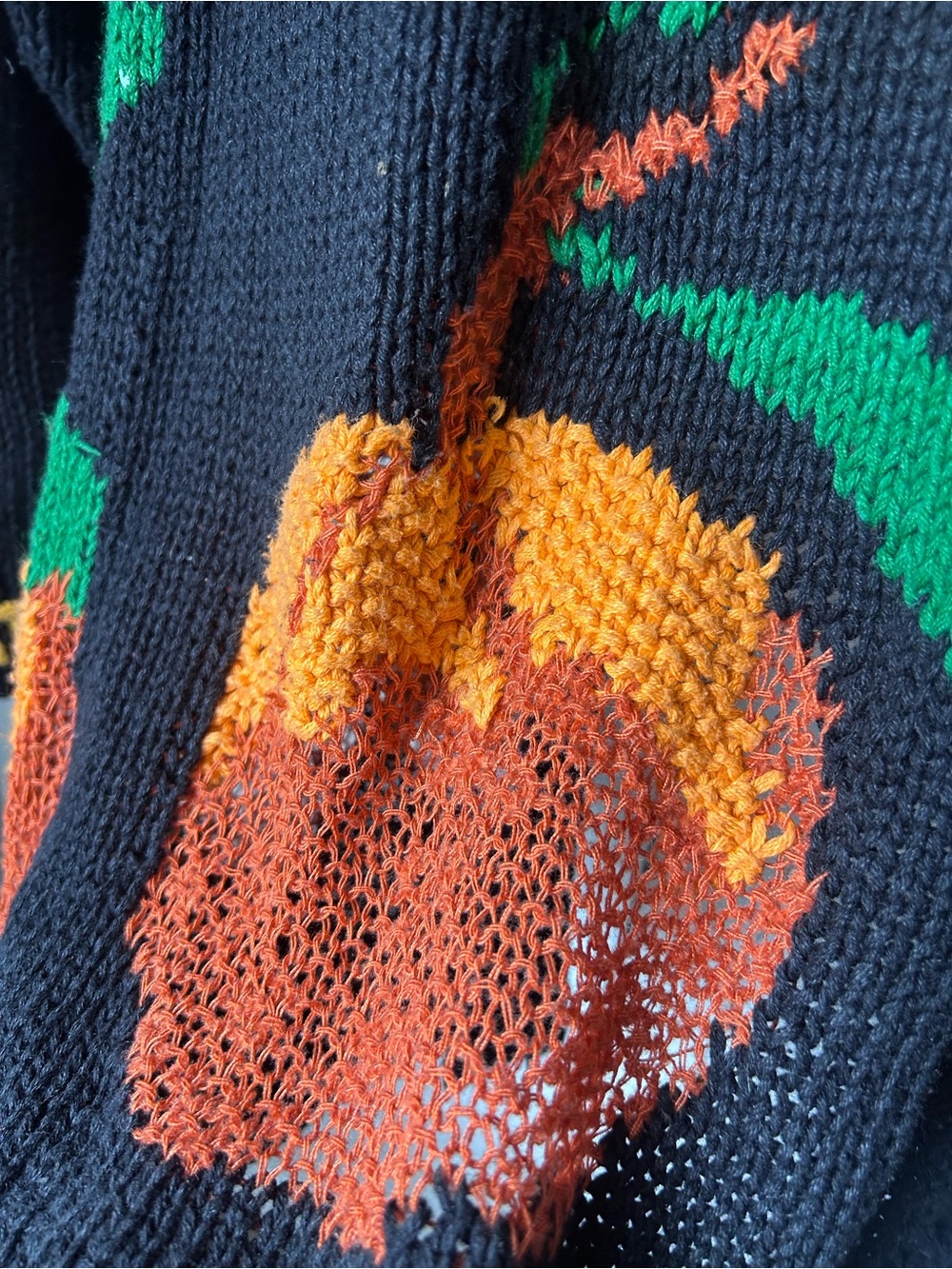 Susan Bristol Black Trick Or Treat Hand-Knit Sweater - Picture 9 of 11